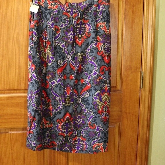 Vintage Midi Skirt Adam Yves Colorful Floral Gray Skirt 18 - Picture 8 of 11